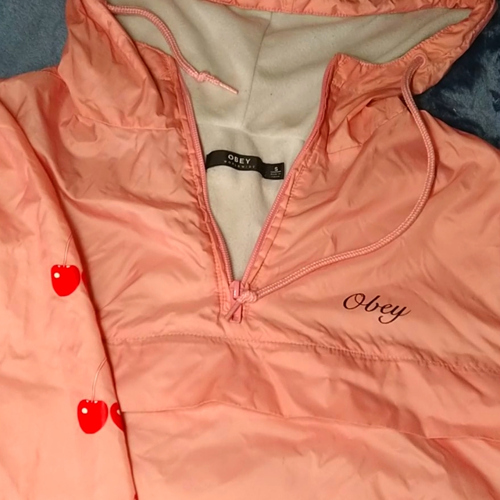 Cherry Obey windbreaker🍒